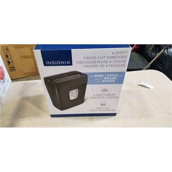 INSIGNIA 6 SHEET CROSS CUT SHREDDER - TESTED WORKING