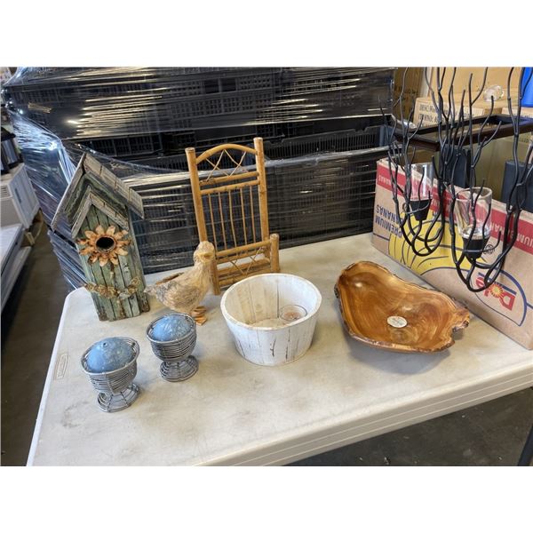 BIRDHOUSE , DECOR ITEMS, CANDLES AND HOLDERS ETC.