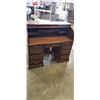 Image 1 : OAK ROLL TOP DESK, ORIGINAL BRASS HARDWARE, WITH KEYS