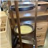 Image 4 : ANTIQUE FOLDING STAND WITH WOODEN CRATE