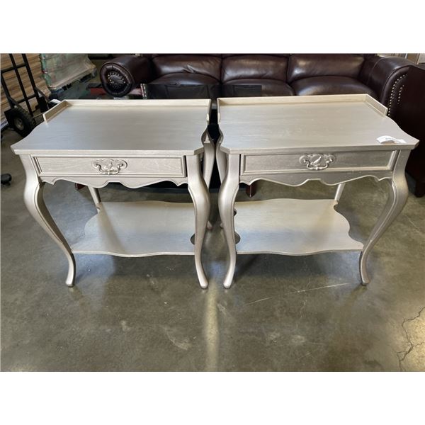 2 GREY MODERN SIDE TABLES