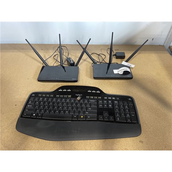 2 D-LINK ROUTERS MODEL DIR-819 AND LOGITECH WIRELESS KEYBOARD