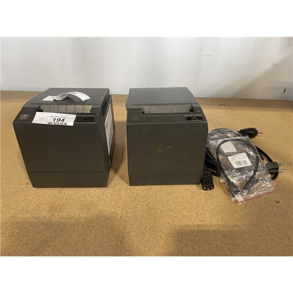 2 THERMAL RECEIPT PRINTERS, NGR MODEL 7197-2001-9001, NO POWER ADAPTERS