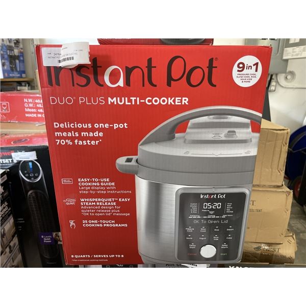 INSTANT POT DUO PLUS 8QT 9IN1 ELECTRIC PRESSURE COOKER - TESTED WORKING, RETAIL $209