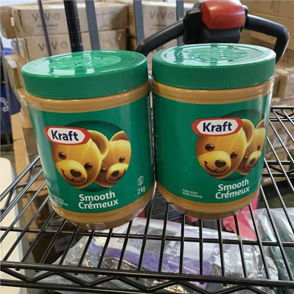 2 NEW KRAFT PEANUT BUTTER, SMOOTH 2KG