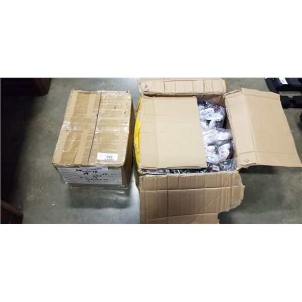 2 BOXES OF NEW MICRO USB CORDS AND 3.5MM EARBUDS