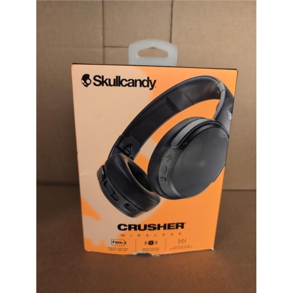 SKULLCANDY CRUSHER OVER EAR SOUND ISOLATING WIRELESS HEADPHONES WITH MIC - TESTED WORKING, RETAIL $1