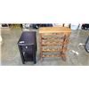 Image 1 : OAK WINE RACK AND ONE DRAWER SIDE TABLE