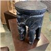 Image 1 : WOODEN CARVED ELEPHANT STOOL