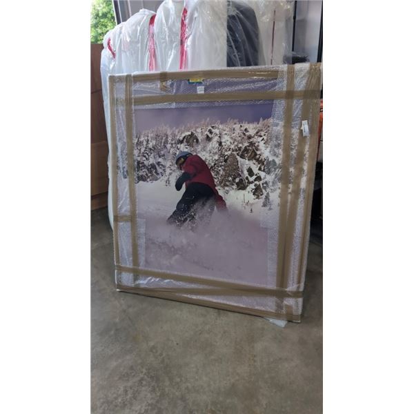 FRAMED SNOWBOARDING PRINT, 52  X 60 
