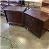 Image 1 : CASANA MODERN DARK FINISH NIGHTSTANDS WITH 2 DRAWERS AND TRAY