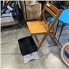 Image 1 : FOLDING WOODEN CHAIR AND STEP STOOL