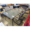 Image 1 : GLASS TOP PATIO TABLE AND 4 CHAIRS