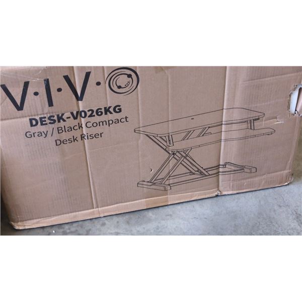 VIVO GRAY / BLACK COMPACT DESK RISER