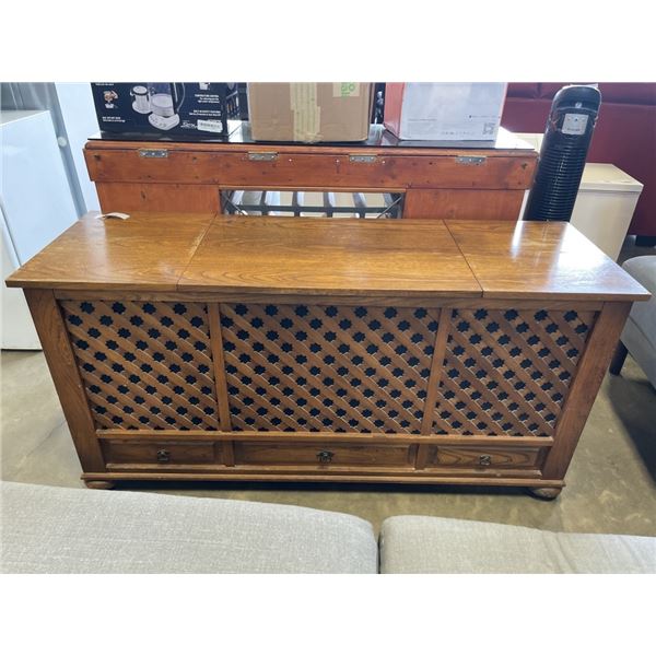 MEDIA CABINET WITH RECORD PLAYER