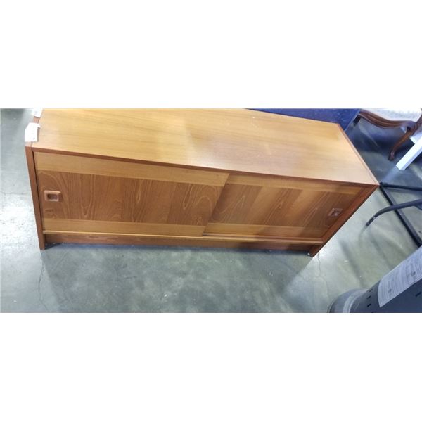 TEAK SLIDING DOOR MEDIA CABINET
