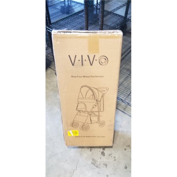 VIVO BLUE FOUR WHEEL PET STROLLER