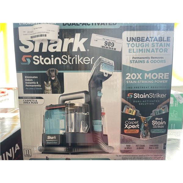 SHARK STAIN STRIKER CORDED PORTABLE CLEANER - TESTED WORKING, RETAIL $179
