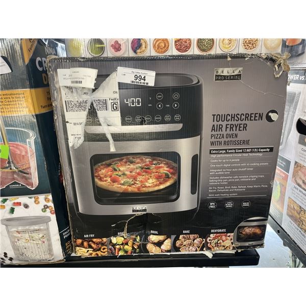 BELLA PRO 12.6QT AIR FRYER PIZZA OVEN - TESTED WORKING