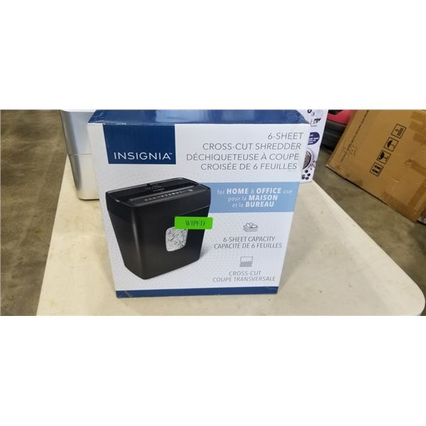 INSIGNIA 6 SHEET CROSS CUT SHREDDER - TESTED WORKING