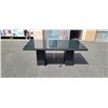 Image 1 : NEW RATANA 72 X 40 BLACK CASA MADRID PATIO TABLE WITH TEMPERED GLASS TOP, 2 BOX LOT