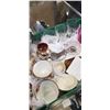 Image 2 : TRAY OF BRIERLY CRYSTAL GLASSES, ASSORTED CRANBERRY GLASS AND ASSORTED CHINA