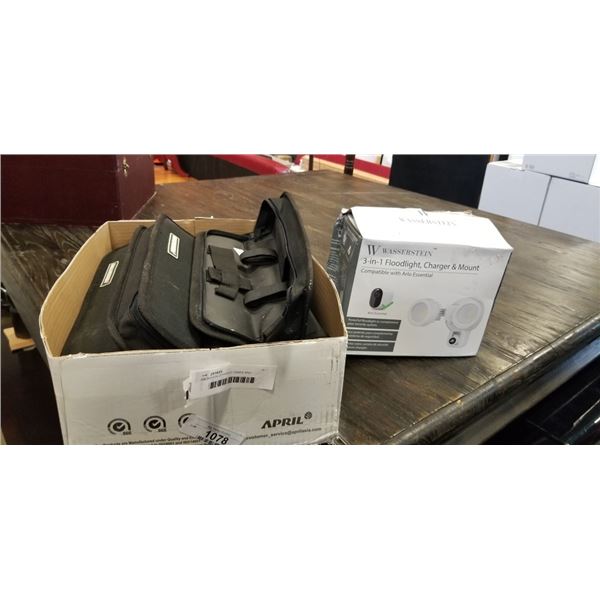 AMUNDSON ZIPPERED CASES AND WASSERTEIN FLOODLIGHT CHARGER, CHARGER AND MOUNT FOR ARLO CAMERA