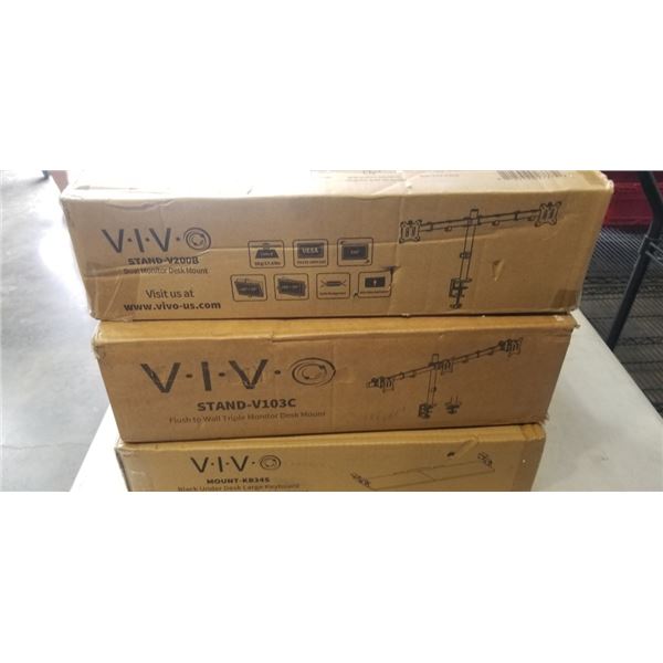VIVO DUAL MONITOR DESK MOUNT, FLUSH TO WALL TRIPLE MONITOR DESK MOUNT AND KEYBAORD TRAY