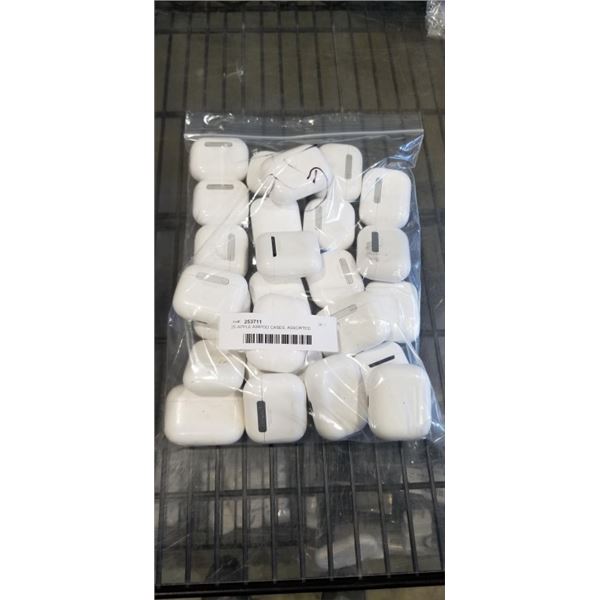 25 APPLE AIRPOD CASES, ASSORTED MODEL, ALL AUTHENTIC APPLE, CASES ONLY