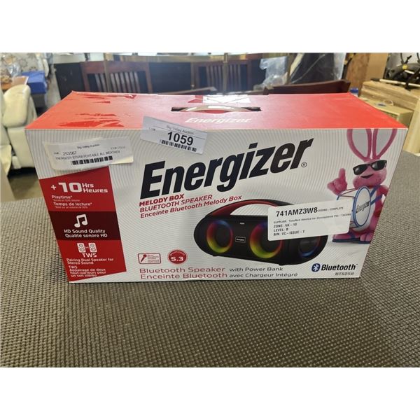 ENERGIZER BTS258 PORTABLE ALL WEATHER WIRELESS RECHARGABLE SPEAKER WITH MIC - TESTED WEORKING, RETAI