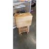 Image 1 : SET OF 4 WOODEN TV TRAYS ON STAND