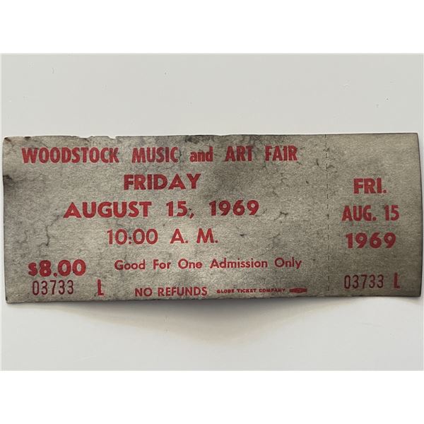 1969 Woodstock ticket