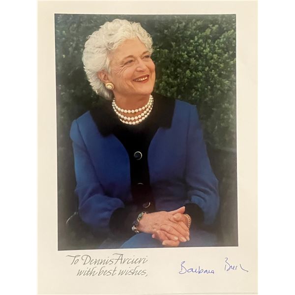 First Lady Barbara Bush signed photo