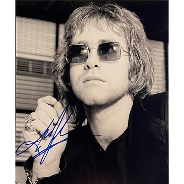 Elton John signed photo