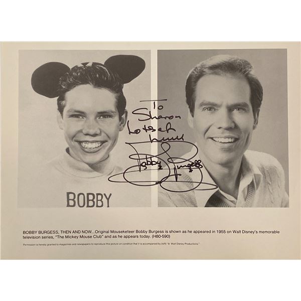 Mouseketeer Bobby Burgess signed photp