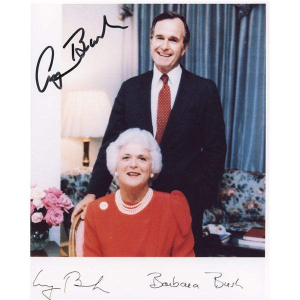 President George Bush signed White House photo