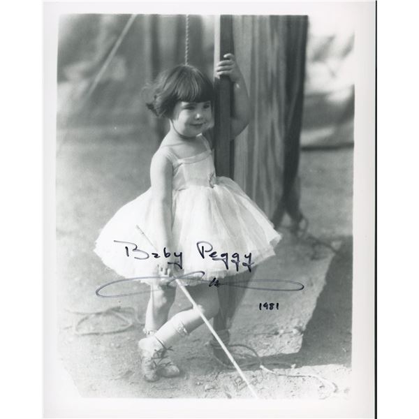 Vaudevillian Silent Star Baby Peggy signed photo