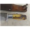 Image 2 : 2 Hunting Knives with Antler Handle, Both with Scabbard |  12" Length & 14" Length