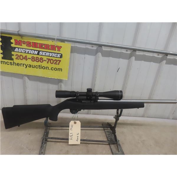 Ruger 22 L.R, S.A Heavy Stainless Barrel, Cabela's G-18x40 Scope  3 Magazines, Case, Synthetic Stock