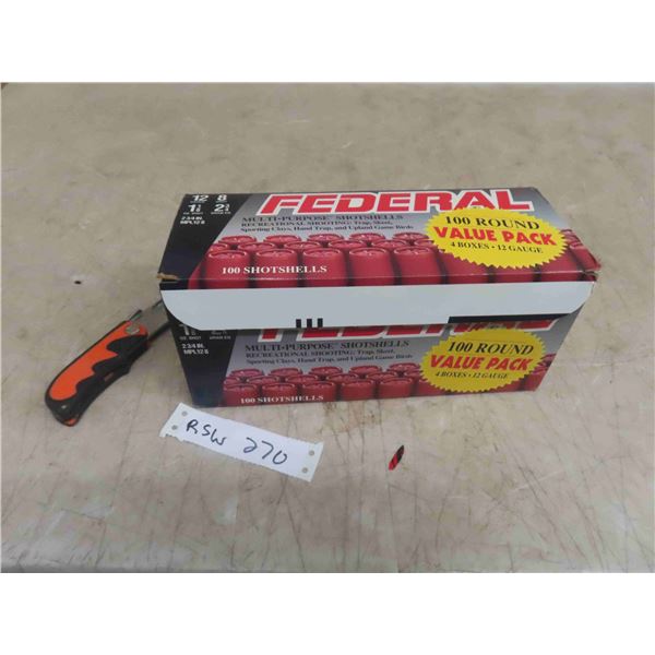 Federal 12 Gauge 2 3/4" Ammo 100 Rounds  