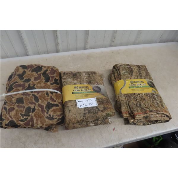3x Hunting Camo Burlap 12'x54' Each 