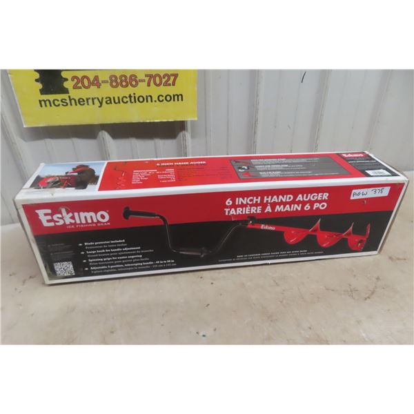 New Eskimo 6" Hand Ice Auger 49" up to 58" Depth 