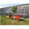 Image 1 : 2 Tubular Chrome Cantilever Arm Chairs - Wood accents on arms - see all photos