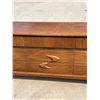 Image 3 : Mid Century 9 Drawer Lowboy Dresser - Walnut - 72 x 18 & 30.5"T