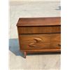 Image 4 : Mid Century 9 Drawer Lowboy Dresser - Walnut - 72 x 18 & 30.5"T
