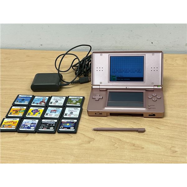 Nintendo DS Lite Handheld With 12 Games & accessories - not tested, see all photos
