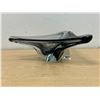 Image 4 : Mid Century Heavy Thick Art Glass Centerpiece - 11.75"W 4"T see all photos