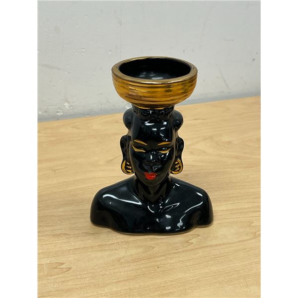 Vintage African Ceramic Head Vase 5.5"T