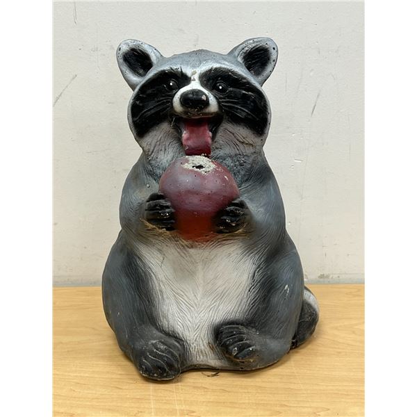 13" Cement Raccoon Garden Statue