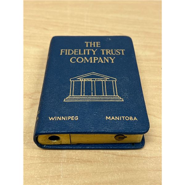 The Fidelity Trust Company Winnipeg Manitoba Book Style Savings Bank 5x3.5"